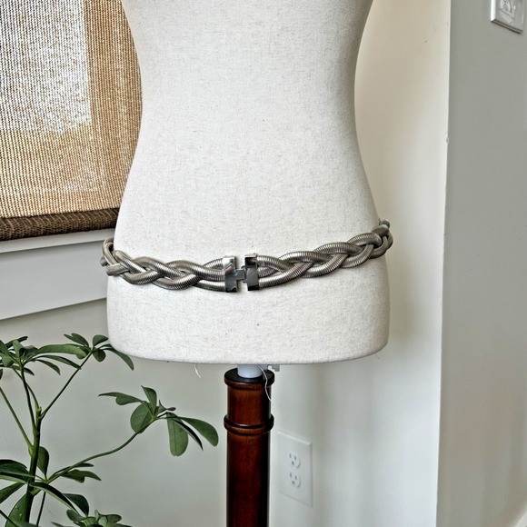 Vintage Braided Metal Stretch Belt 34\
